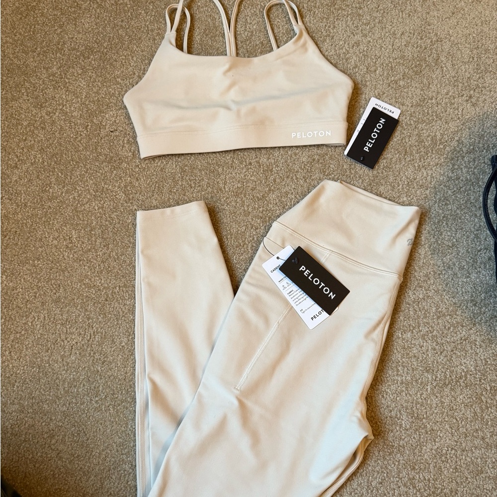 Peloton Beige Activewear Set